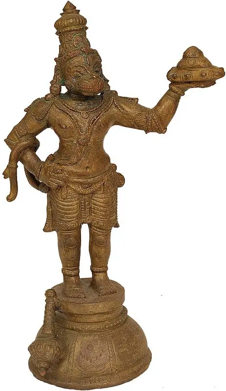 Lord Hanuman Carrying Mount Dron