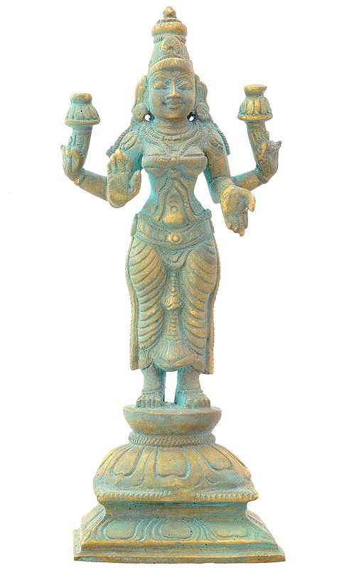 Standing Goddess Lakshmi (A Fine Small Statue)