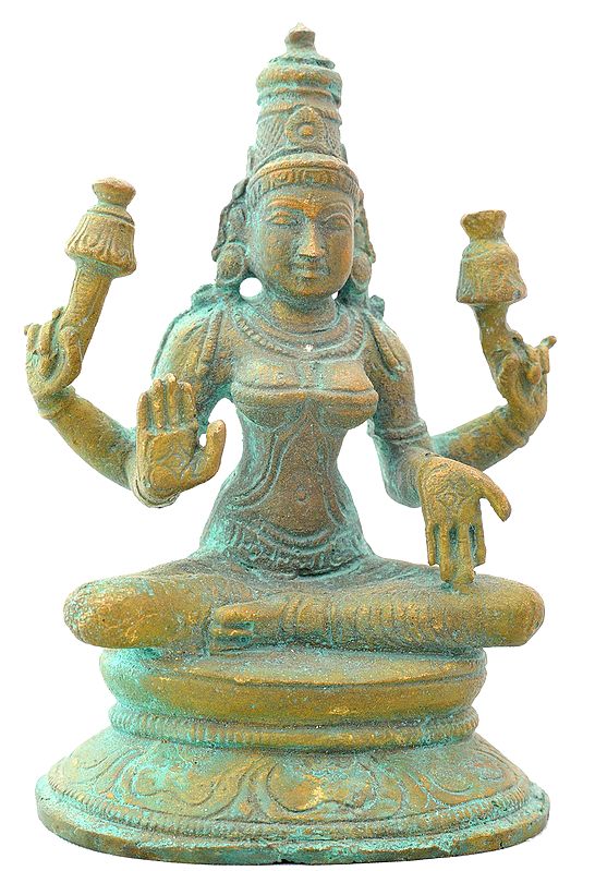 Seated Goddess Lakshmi (A Fine Small Statue)