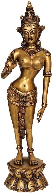 14" Devi Parvati In Brass | Handmade | Made In India