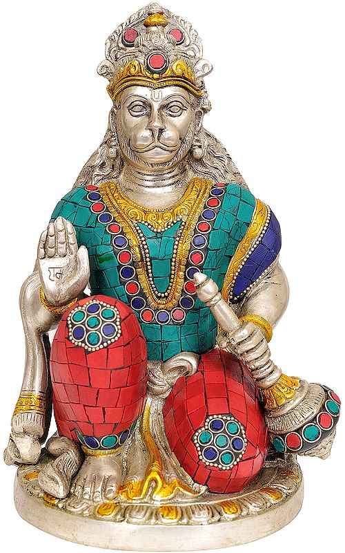 9" Lord Hanuman In Brass | Handmade | Made In India