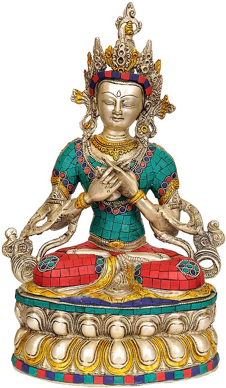 14" (Tibetan Buddhist Deity) Vajradhara – The Protector of Vajrayana In Brass | Handmade | Made In India