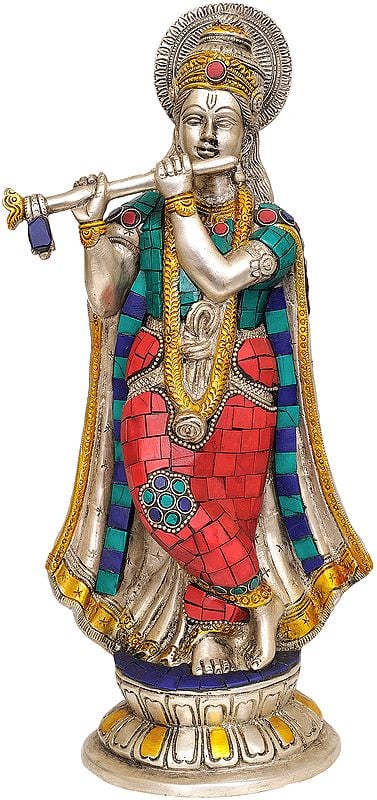 12" Murli Krishna In Brass | Handmade | Made In India