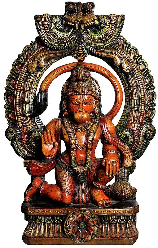 Lord Hanuman In A Glamorous Temple Aureole
