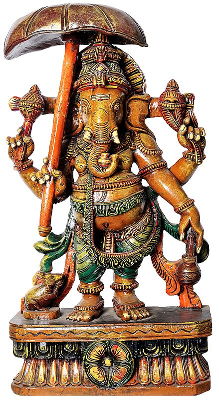 Lord Ganesha with Royal Umbrella