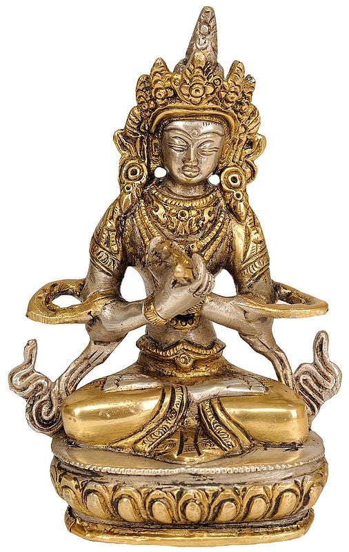 5" Vajradhara (Tibetan Buddhist Deity) In Brass | Handmade | Made In India