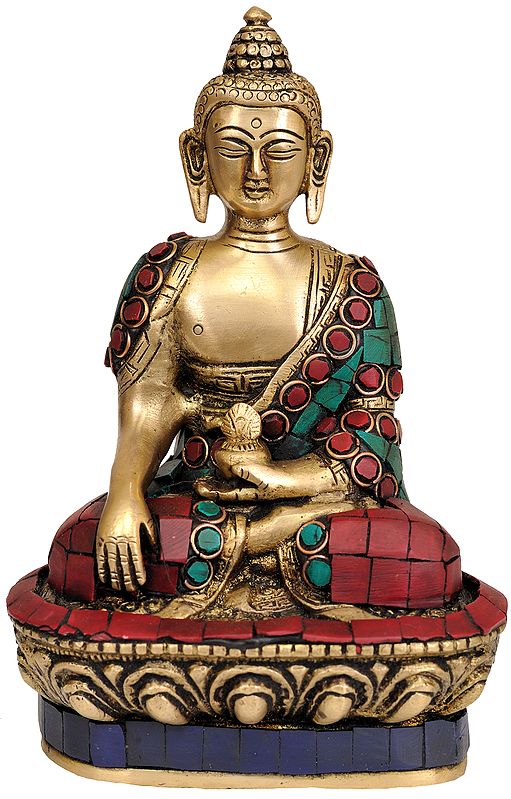 7" Lord Buddha Brass Statue in Bhumisparsha Mudra | Handmade | Made in India