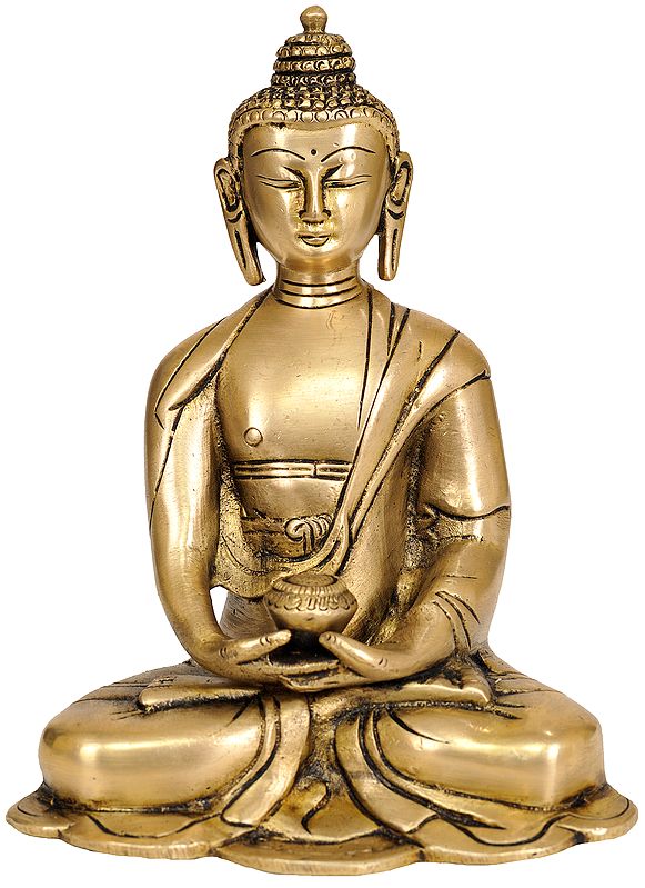 6" Buddha in Dhyana Mudra In Brass | Handmade | Made In India