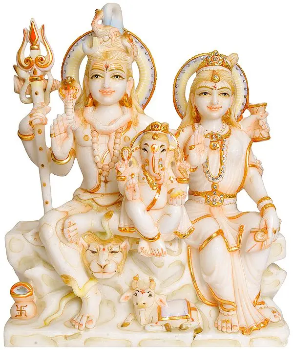 Shiva Family Marble Sculptures