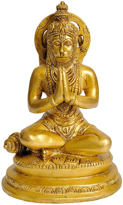 5" Lord Hanuman In Brass | Handmade | Made In India