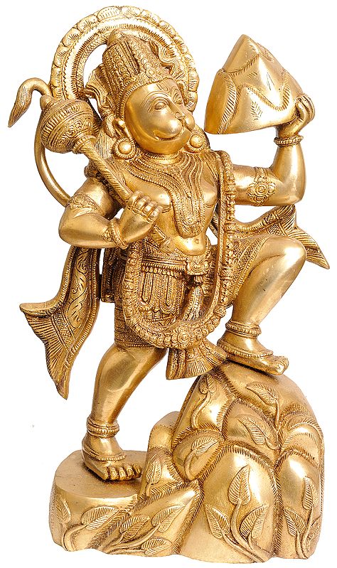 16" Mahabali Hanuman In Brass | Handmade | Made In India