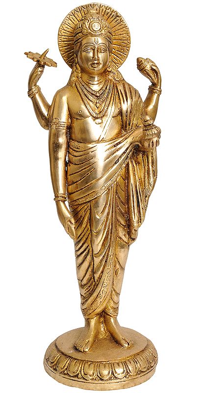 12" Dhanvantari - The Physician of Gods In Brass | Handmade | Made In India