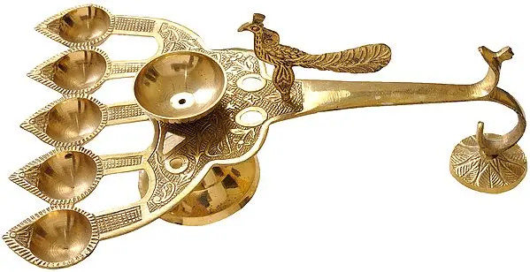 Hand-held Peacock Panch Diya