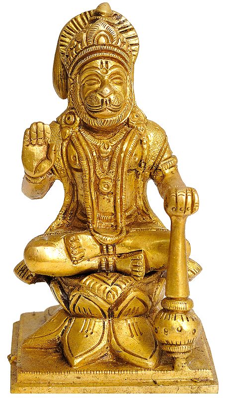 Lord Hanuman Seated on Lotus