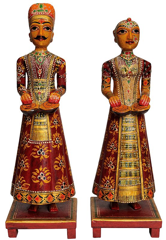 Tribal Musician (Pair of Two Statues)