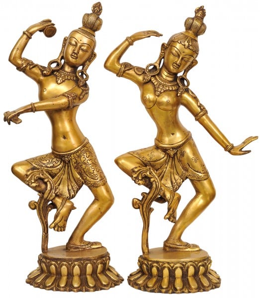 16" Dancing Shiva-Parvati In Brass | Handmade | Made In India
