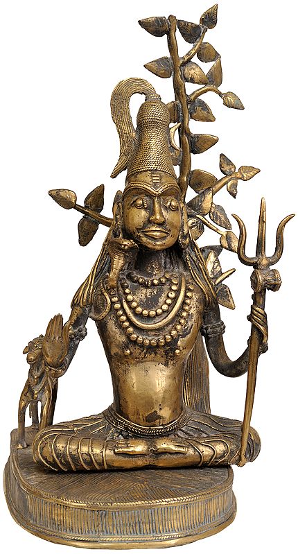 Tribal Portraiture Of The Seated Shiva And Nandi