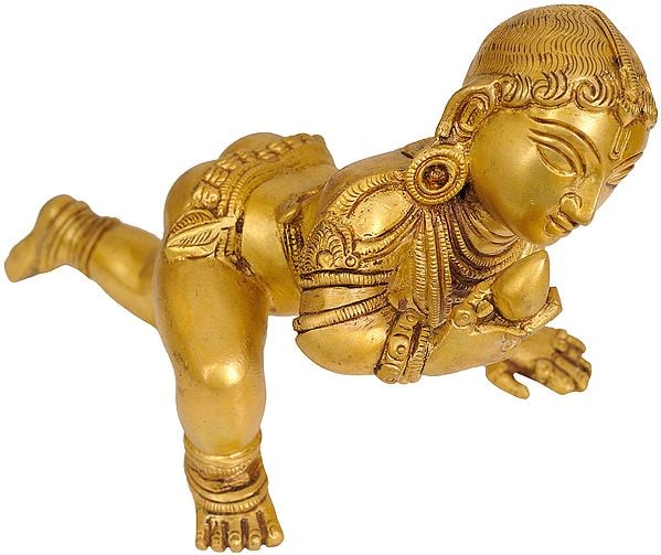 7" Laddoo Gopala In Brass | Handmade | Made In India