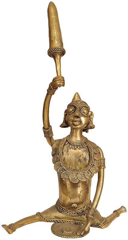 13" A Tribal Kalabaji (Acrobatics) In Brass | Handmade | Made In India