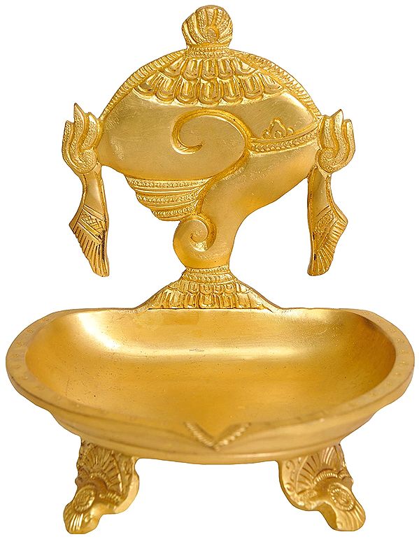 Large Vaishnava Conch Lamp