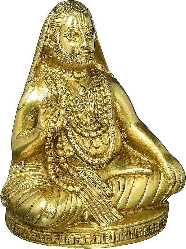 7" Raghavendra Maharaj Brass Statue