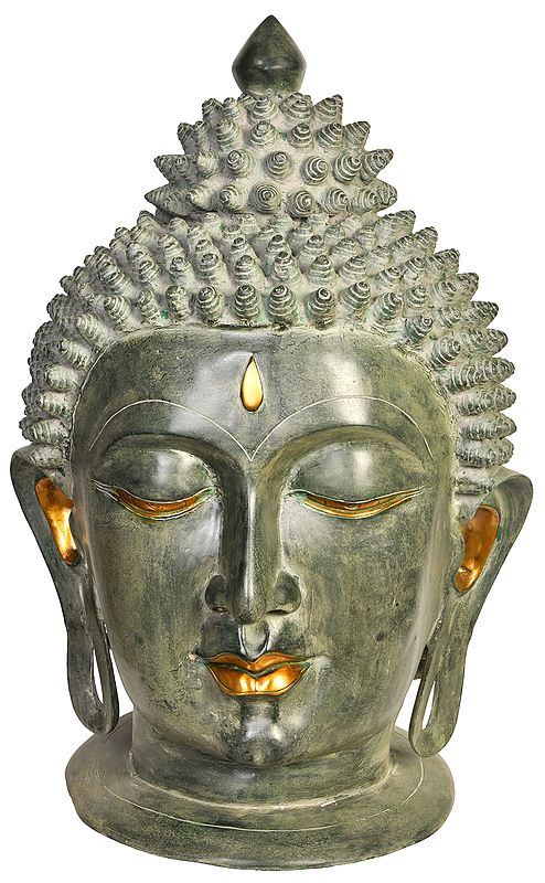 29" Super Large Fine Buddha Head In Brass | Handmade | Made In India