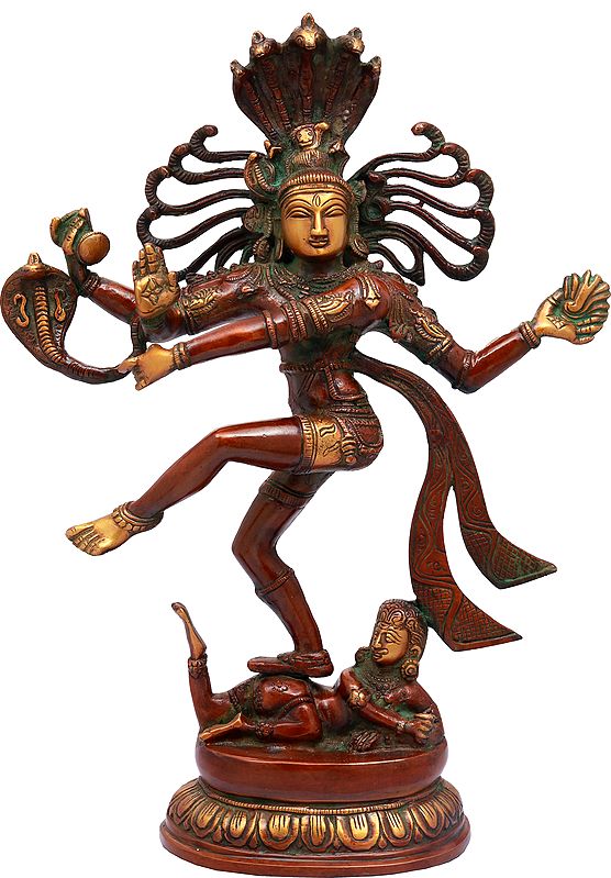 17" Lord Shiva as Nataraja Brass Sculpture | Handmade | Made in India