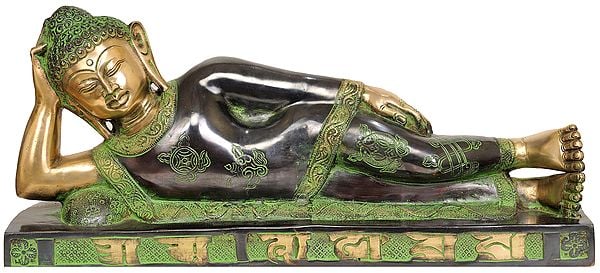 19" Parinirvana Buddha (Tibetan Buddhist Deity) In Brass | Handmade | Made In India