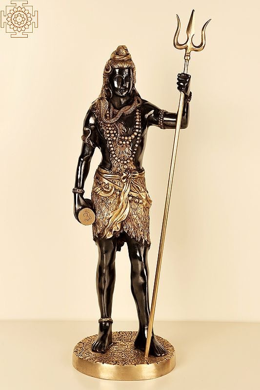 23" Standing Shiva, Wielding His Trident | Brass | Handmade | Made In India