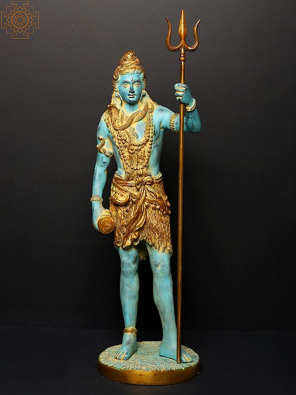 26" Standing Shiva, Wielding His Trident | Brass Statue