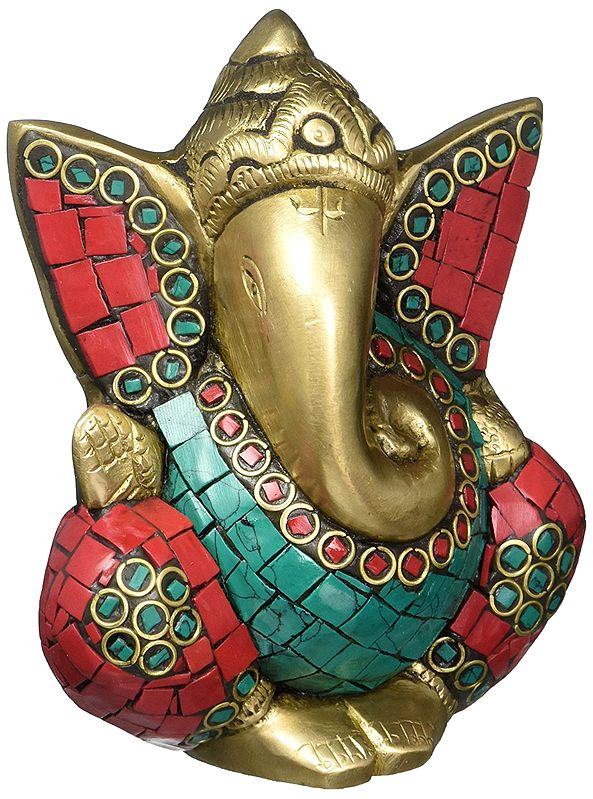 Ganesha, His Tiny And Adorable Form Done Up In Generous Inlay