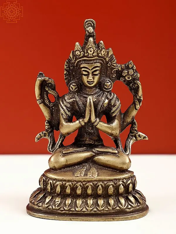 Four-Armed Avalokiteshvara Brass Statue