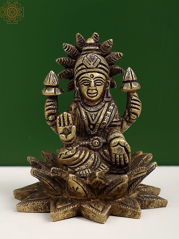 2" Small Brass Blessing Goddess Lakshmi
