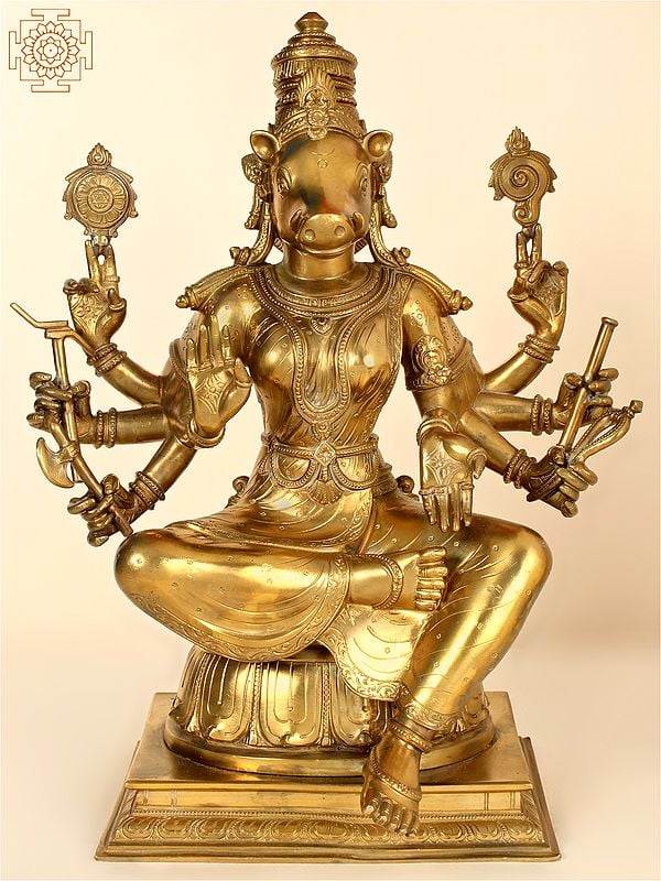 15" Bronze Superfine Goddess Varahi | Hoysala Art