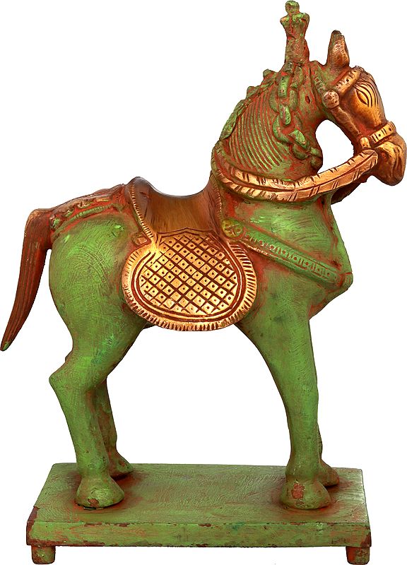 Saddled Horse on Pedestal