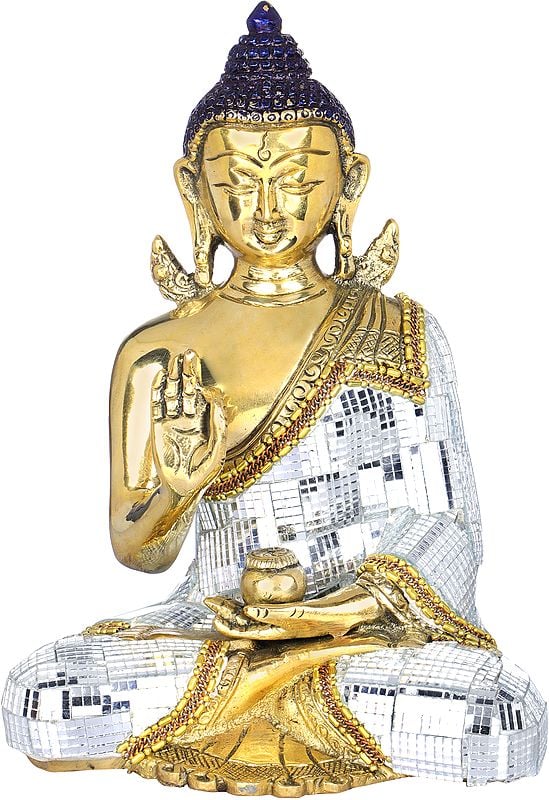 8" Lord Buddha Preaching His Dharma - Tibetan Buddhist In Brass | Handmade | Made In India