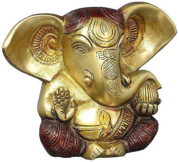 7" Long Ear Lord Ganesha Statue in Brass | Handmade | Made in India