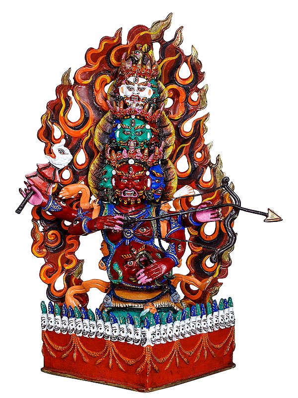 Tibetan Buddhist Deity Rahula (Za) - The Deity Who Has a Mouth in His Stomach (Made in Nepal)