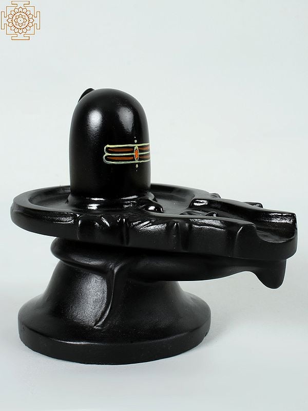 4" Shiva Linga in Black Marble | Handmade | Made In India