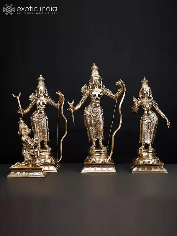 24" Rama Darbar (Ramar Set) | Madhuchista Vidhana (Lost-Wax) | Panchaloha Bronze from Swamimalai