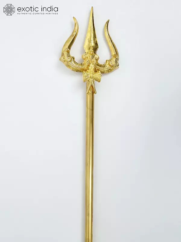 64" Large Brass Shiva's Trident / Trishul | Handmade