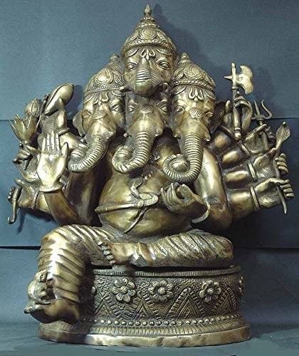 25" Heramba Ganesha In Brass | Handmade | Made In India