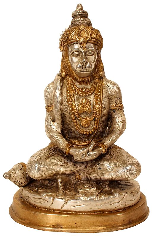 7" Lord Hanuman in Meditation In Brass | Handmade | Made In India