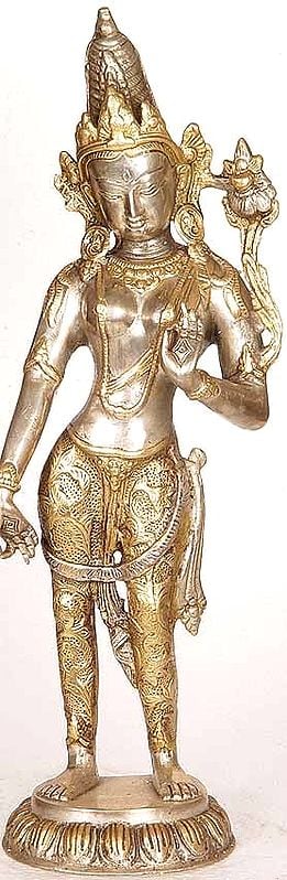 16" Buddhist Goddess Tara Brass Statue  | Handmade