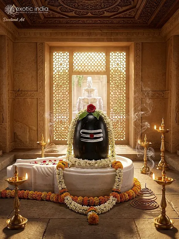 30" Black Marble Shivlinga - White Marble Yoni