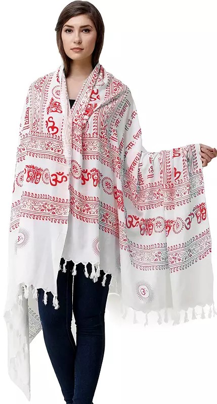 Printed Om Namah Shivai Prayer Shawl