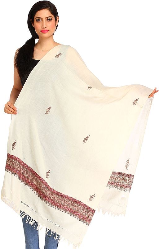 Ari Hand-Embroidered Stole from Kashmir