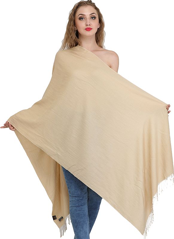 Plain Cashmere Silk Stole from Nepal