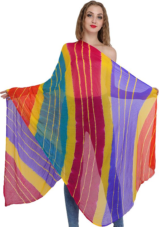 Chiffon Dupatta from Jodhpur with Tie-dye Print