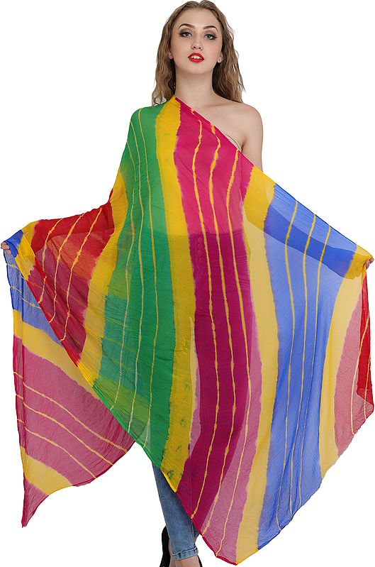 Chiffon Dupatta from Jodhpur with Tie-dye Print